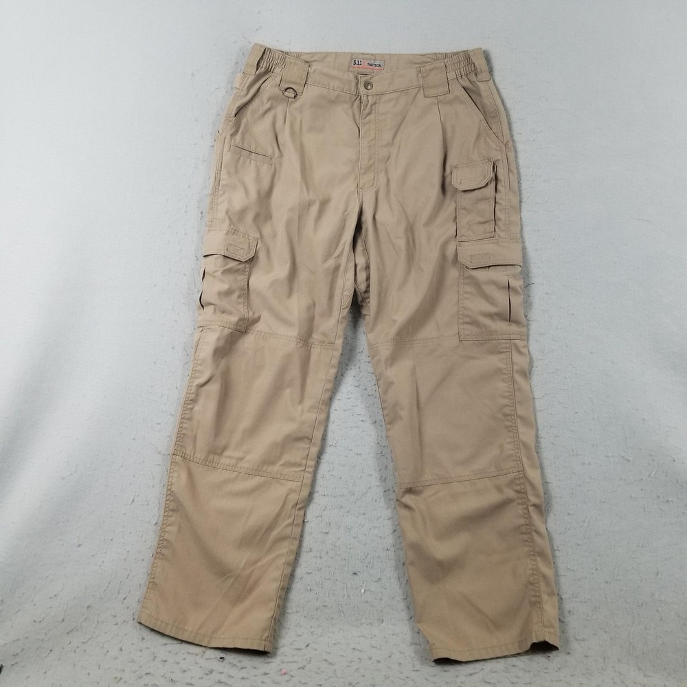 5.11 Tactical Pants Mens 38x32 Beige Cargo Ripstop Elastic Waist Workwear